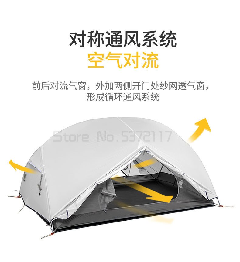 Cheap Goat Tents Mongar Camping Tent 2 Persons Ultralight 20D Nylon Aluminum Alloy Pole Double Layer Outdoor Hiking Tent NH17T007 M Tents 